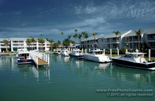 © 2011, www.FreePhotoCourse.com; picture of Captiva Island Harbour, Florida; example of photography with a polarizing filter.  All rights reserved.  Photo Credit: Stephen Kristof.