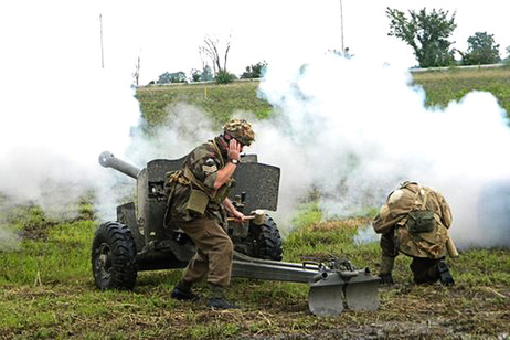 Military Muster picture, Canadian Heritage Museum and Heritage Village.  Picture chosen for September, 2011 Contributor's Gallery exhibit at FreePhotoCourse.com.  © 2011, Herb Colling, for www.FreePhotoCourse.com, all rights reserved. 